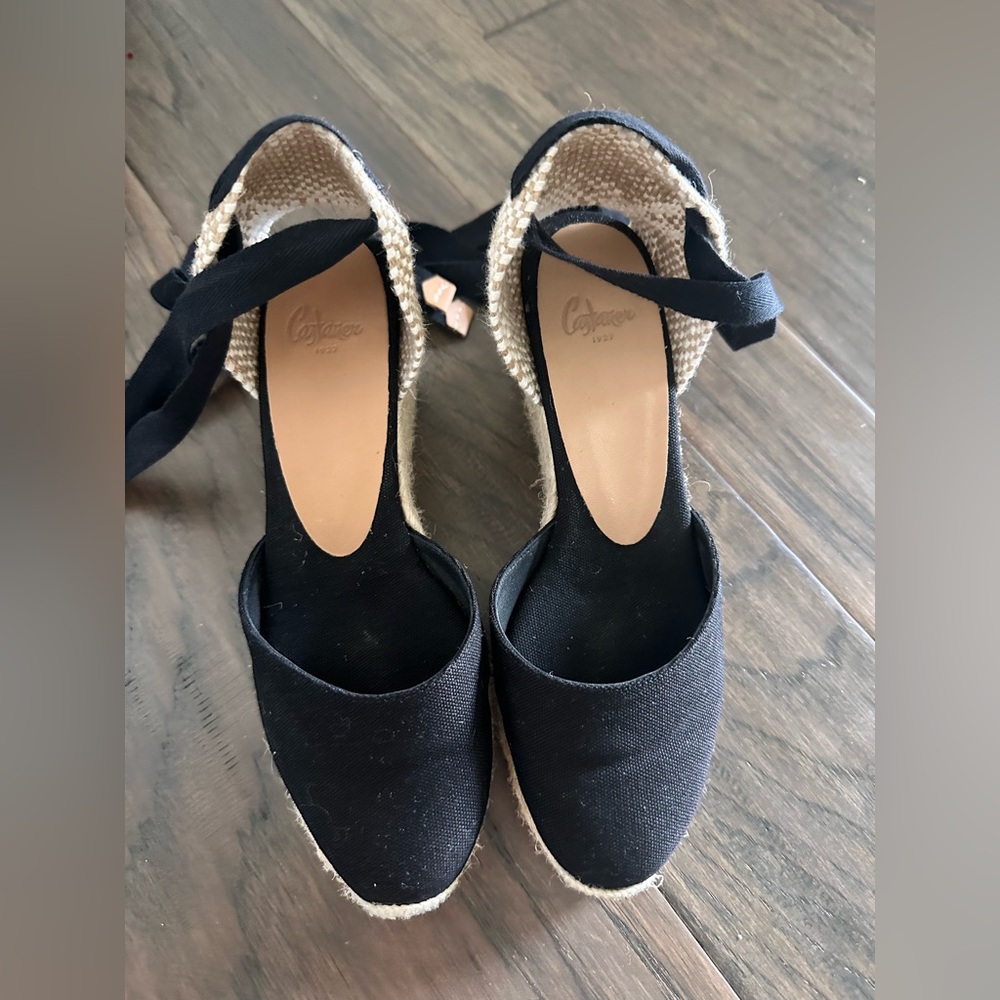 Castaner Carina 60mm Black Espadrille Wedges
